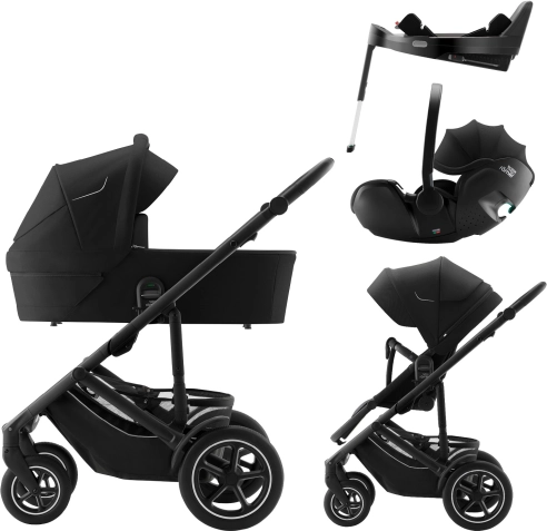 Set kočárek Smile 5Z se hlubokou korbou a autosedačkou Baby-Safe Pro na základně Vario Base 5Z, Space Black
