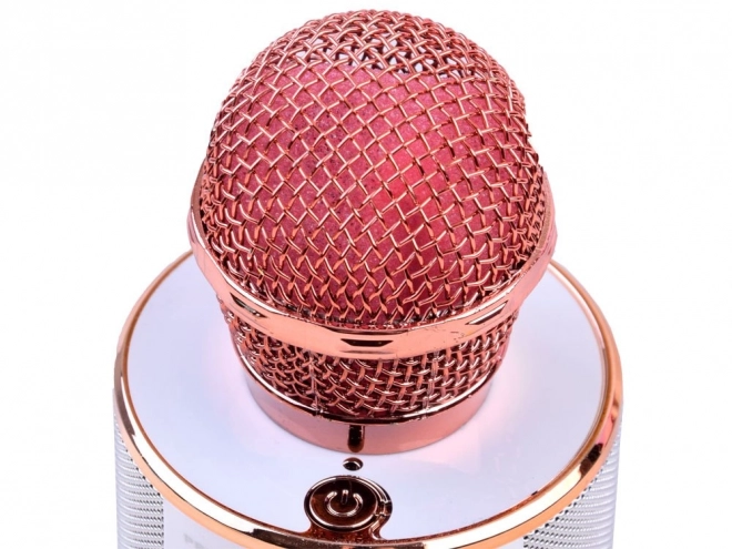Bezdrátový karaoke mikrofon s reproduktorem – Růžová