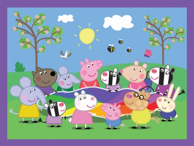 Puzzle 2v1 a memo Radosné chvíle se světou Peppou