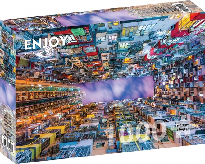 Puzzle barevný bytový dům Hongkong 1000 dílků