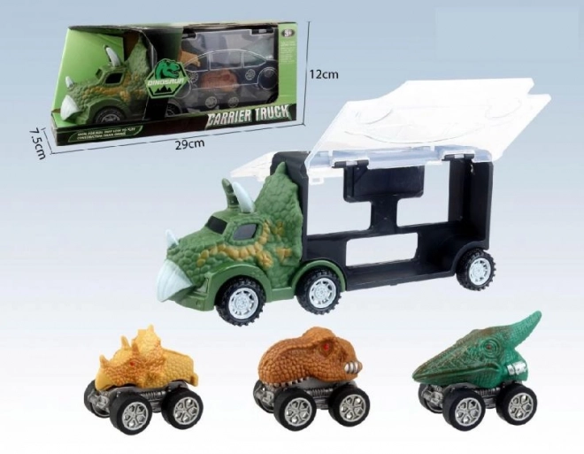 Dinosauří kamion se 3 autíčky