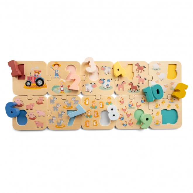 Puzzle Učíme se číslice Farma