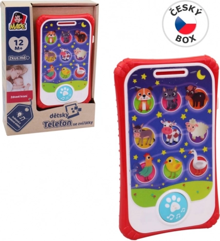 Dětský mobilní telefon se zvířátky