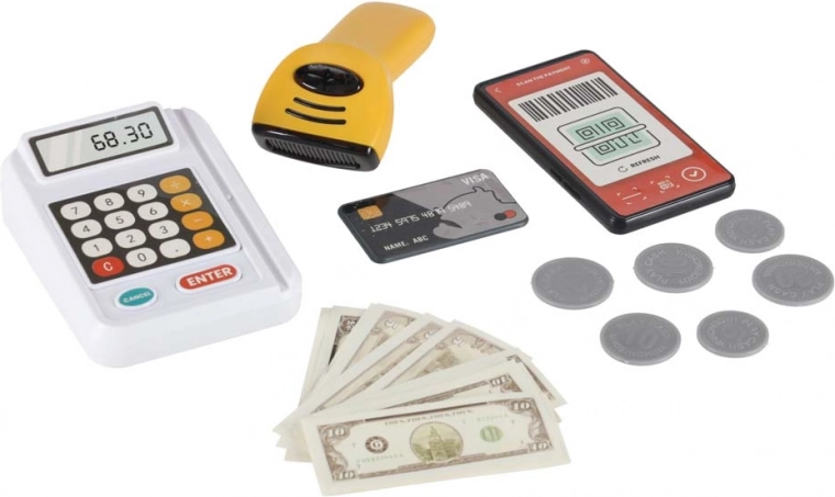 Realistický nákup: pokladna, skener a platba kartou