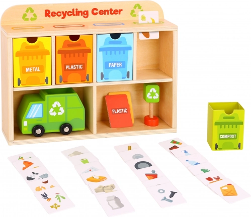 Tooky Toy Dřevěné Centrum Recyklace Edukační Třídič