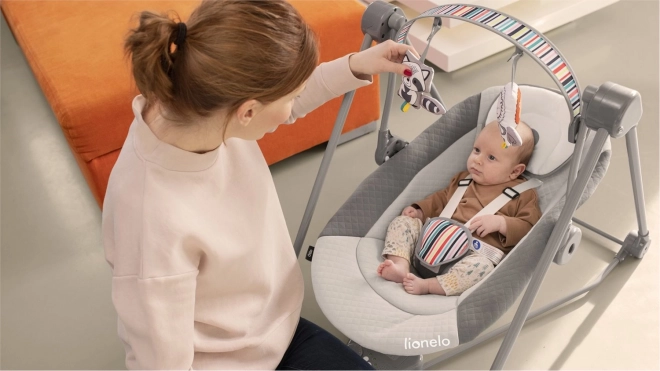 LIONELO Dětské houpací křesílko Otto – Cozy Grey