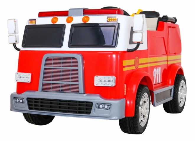 Dětské hasičské auto na baterie + Vodní dělo + Megafon + Hasičský kohout + Pilot