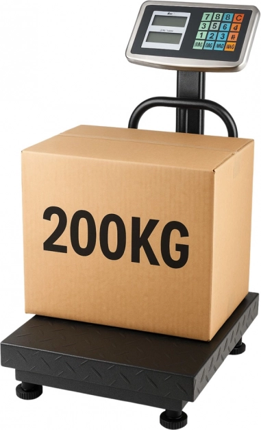 Elektronická platformová váha 200 kg s displejem LCD