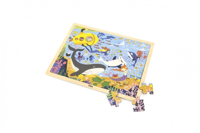Dřevěné puzzle 48 dílků - mořský život