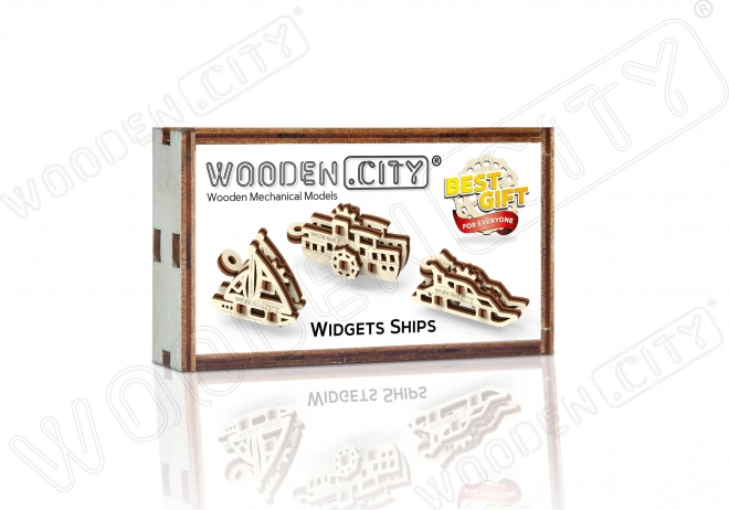 Dřevěné 3D puzzle mini sada lodě