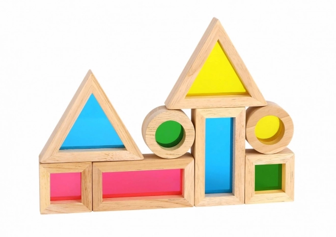 Dřevěné barevné zrcadlové kostky TOOKY TOY