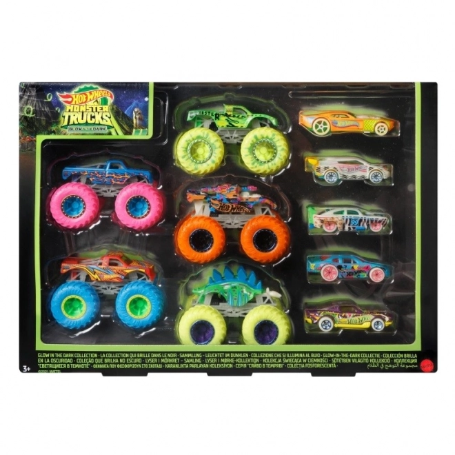 Hot Wheels monster trucky svítící ve tmě 10 ks
