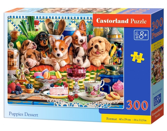 Puzzle 300 dílků Štěňátka a dezert