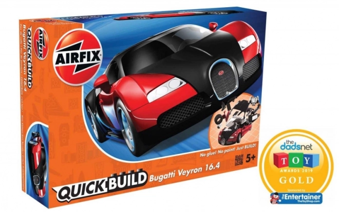 Model auta Airfix Quick Build Bugatti Veyron černý/červený