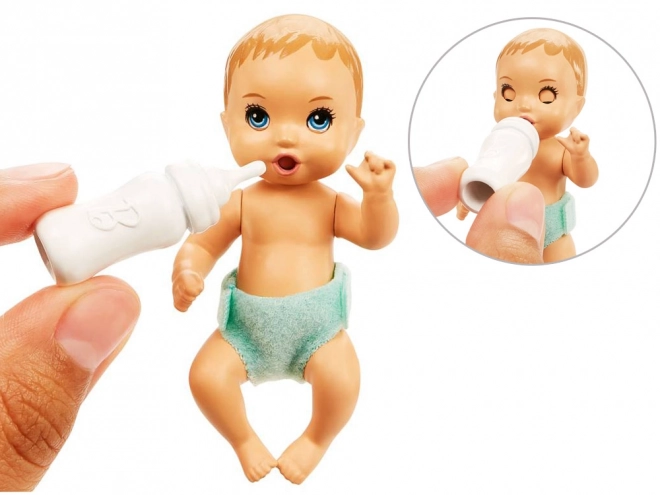 Loutka Barbie Skipper Babysitters opatrovnice s kojencem a doplňky