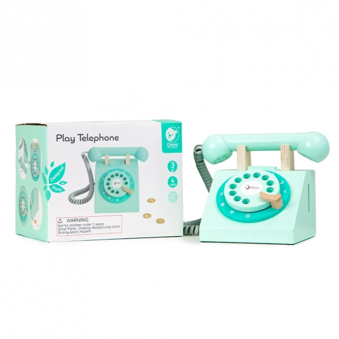 Klasický dřevěný telefon pro děti