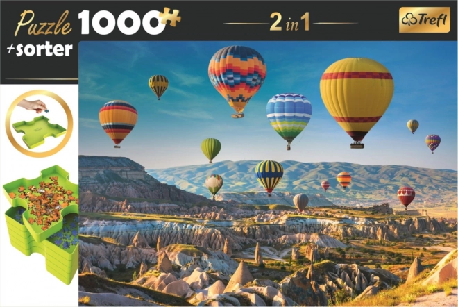 Puzzle a třídič TREFL 2v1 Balóny nad Kapadokií 1000 dílků