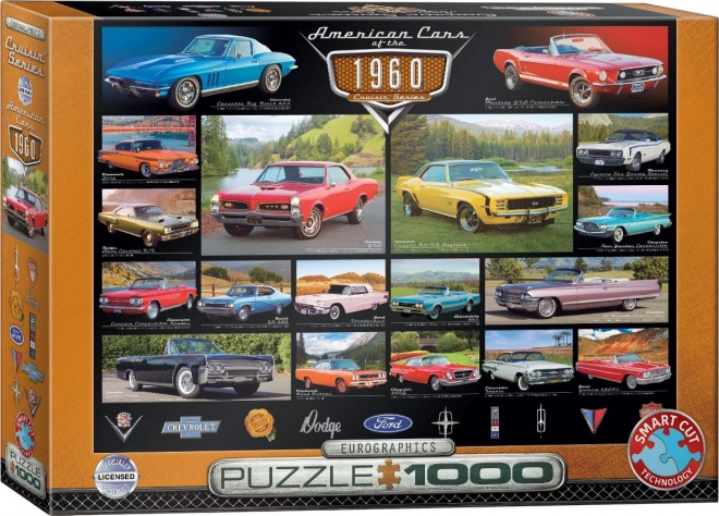 Eurographics puzzle 1960 Americká auta, 1000 dílků