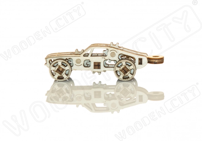 Dřevěné 3D puzzle mini sada sportovní auta