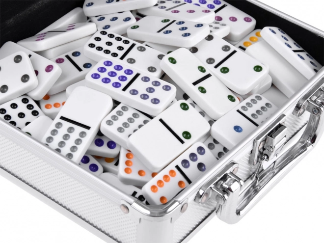 Sada her Domino a Mexican Train s kovovým kufříkem
