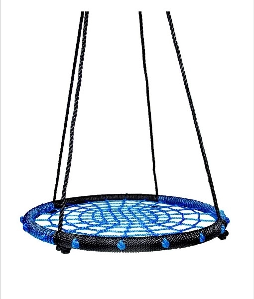 Houpací kruh 80 cm provazová výplň v krabici 75x26x12cm – Modrý