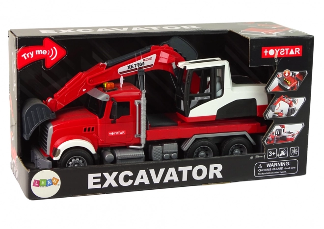 Nákladní automobil s bagrem traktor bagr zvuková světla