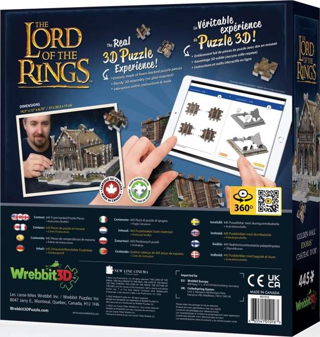 WREBBIT 3D puzzle Pán prstenů: Zlatá síň Edoras