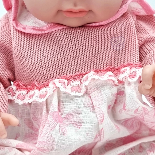Woopie obleček pro panenku sada šaty a čepička 43 - 46 cm růžový