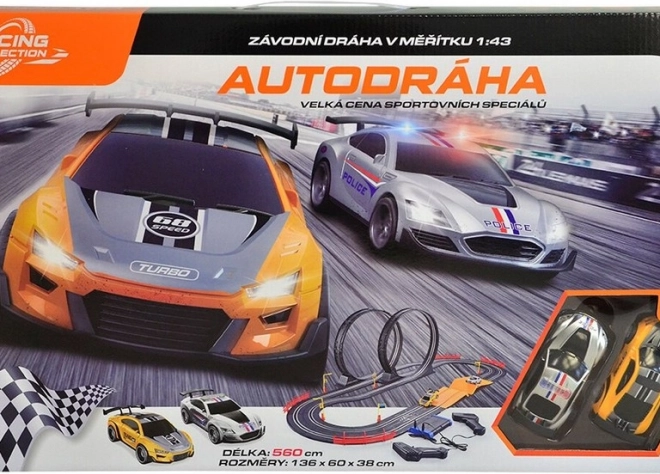 Autodráha Racing Collection 560 cm s lopingy a dvěma auty