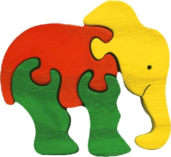Fauna dřevěné vkládací puzzle malý slon