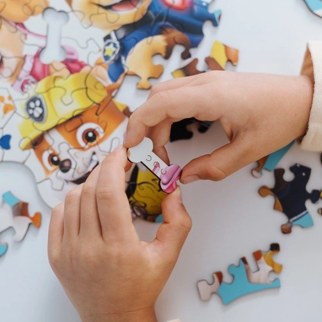 Dřevěné oboustranné puzzle Tlapková patrola 50 dílků
