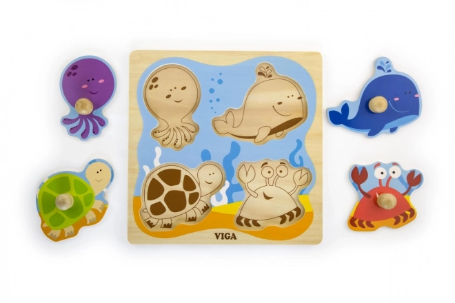 Dřevěná vkládací puzzle moře