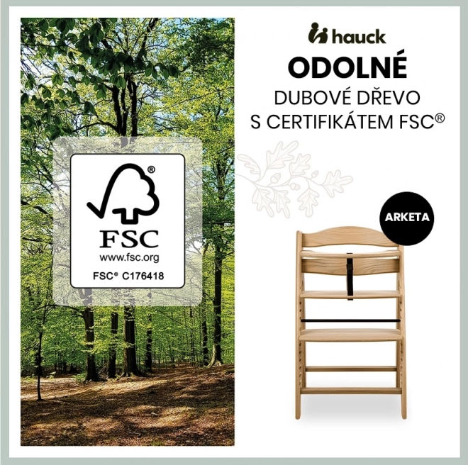 Dětská dřevěná jídelní židle Hauck Arketa