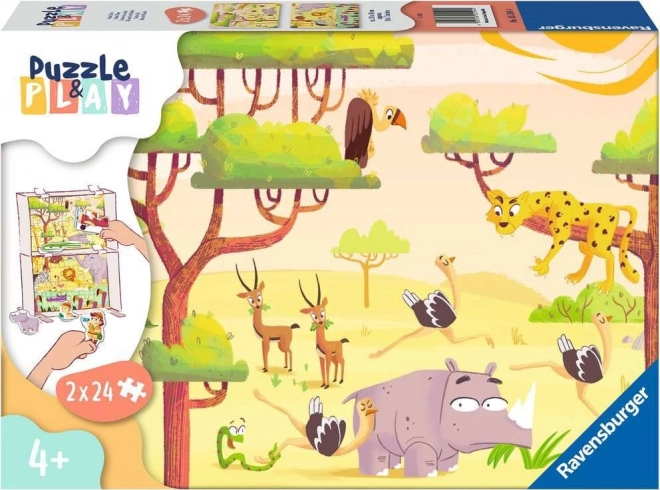 Puzzle & Play: Safari - RAVENSBURGER 2x24 dílků