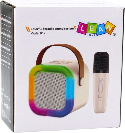 Karaoke reproduktor s mikrofonem K12 RGB Bluetooth růžový