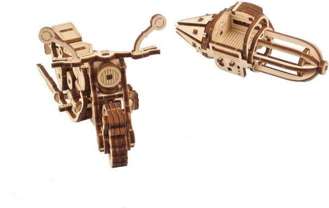 Ugears 3D dřevěné mechanické puzzle Harry Potter Hagridova létající motorka