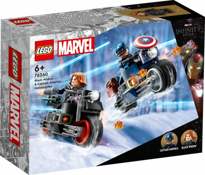 LEGO Marvel Motocykly Černé Vdovy a Kapitána Ameriky