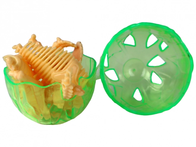 Otevírací dinosauří vajíčko s kostrou – 9 cm, 4 barvy