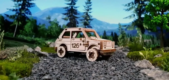 Dřevěné 3D puzzle - Model rallye auta 3 (Fiat 126)