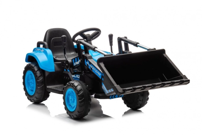 Elektrický dětský traktor s lžící modrý