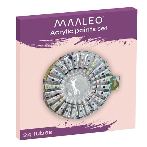 Velká sada akrylových barev - 24 barev po 12 ml ideální pro malování
