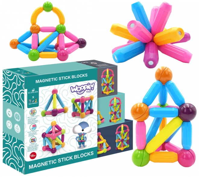 Woopie magnetické vzdělávací stavebnice, 38 dílů