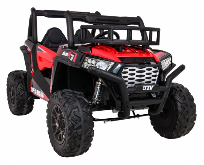 Buggy UTV Off-roader pro děti Červená + dálkové ovládání + nosič zavazadel + pomalý start + EVA + MP3 LED