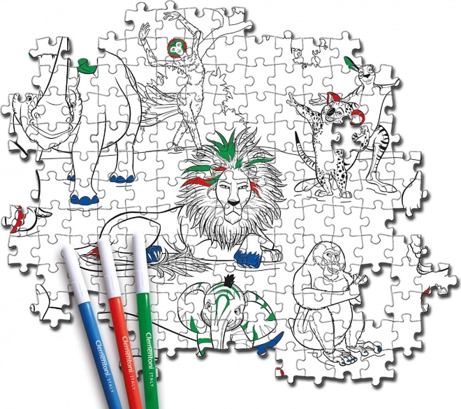 Oboustranné puzzle Clementoni Zafari: V džungli 104 dílků