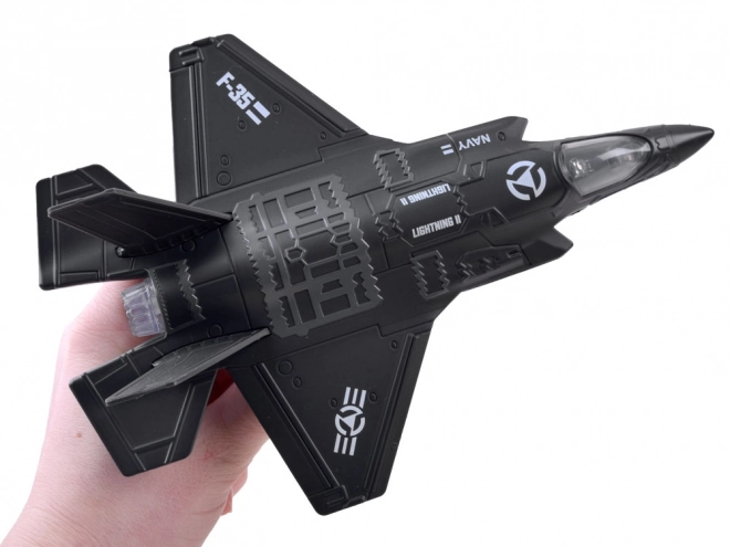 Kovový model vojenského letadla F-25 – Černá