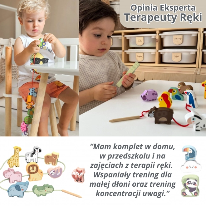 Dřevěné provlékací korálky Vodní zvířata