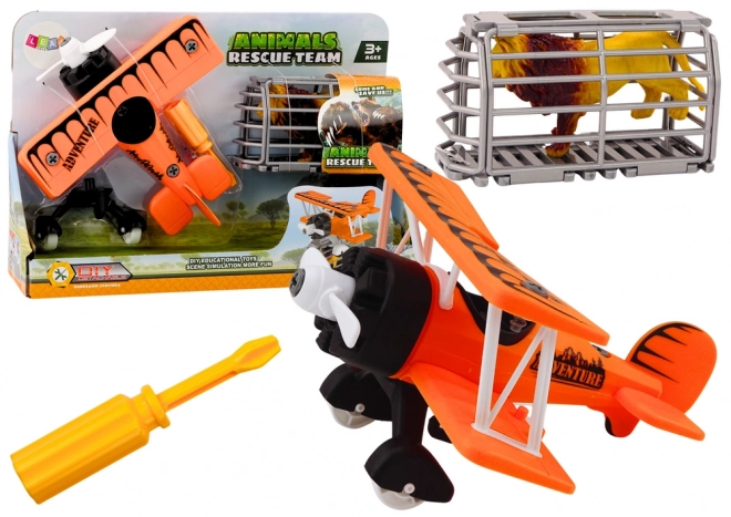 Aeroplane Avionette Přepravní klec pro domácí mazlíčky Lion Spin Orange