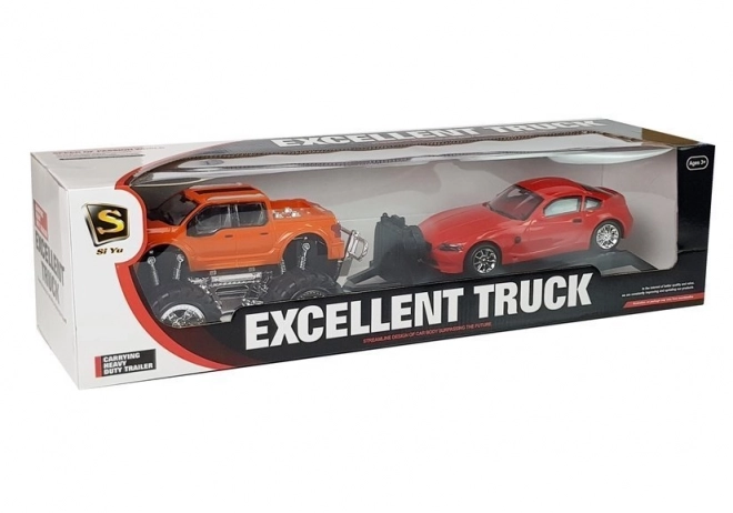 Sada vozidel Oranžový Monster Truck Červený BMW Caravan 58 cm