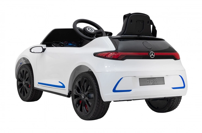 Mercedes Benz AMG EQA pro děti Bílá + Dálkové ovládání + 5bodové bezpečnostní pásy + EVA + MP3 displej + LED dioda