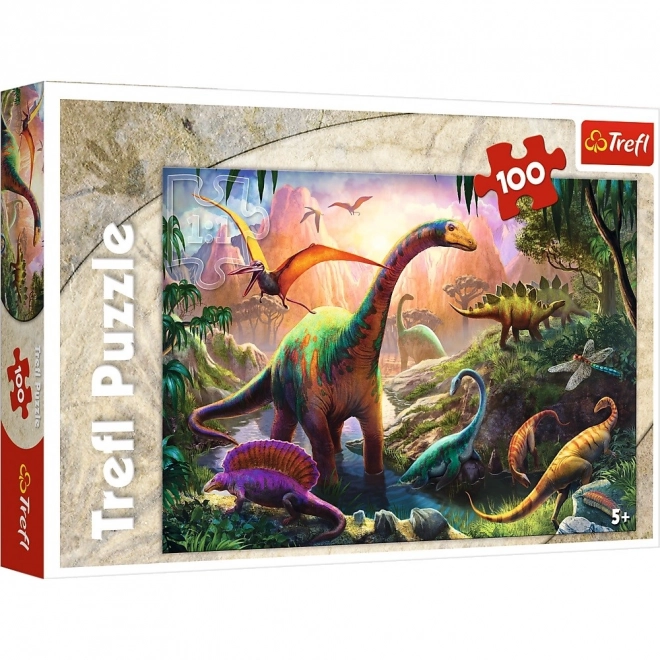 Puzzle Dinosauři 100 dílků 41x27,5cm v krabici 29x20x4cm